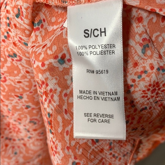 NWOT Fever lightweight Orange Print Tank Blouse - Picture 6 of 8